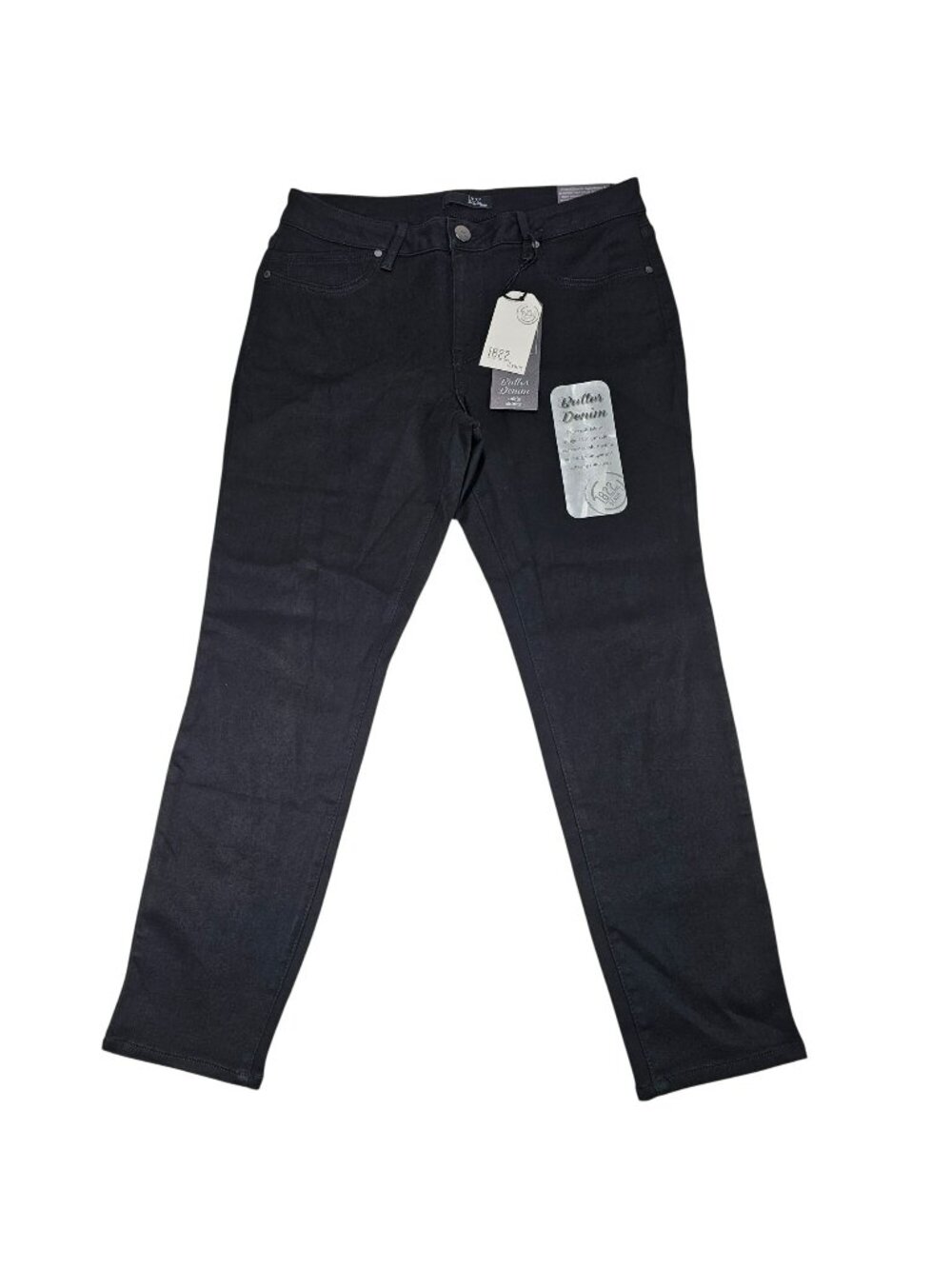 1822 Denim NWT Butter Denim Ankle Skinny Jeans Stretch Women's Size 14 Black